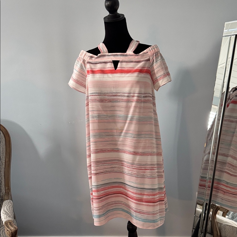 STATE Soft Pink and Blue Striped Dress